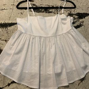 GLAM white ruffle boutique tank top